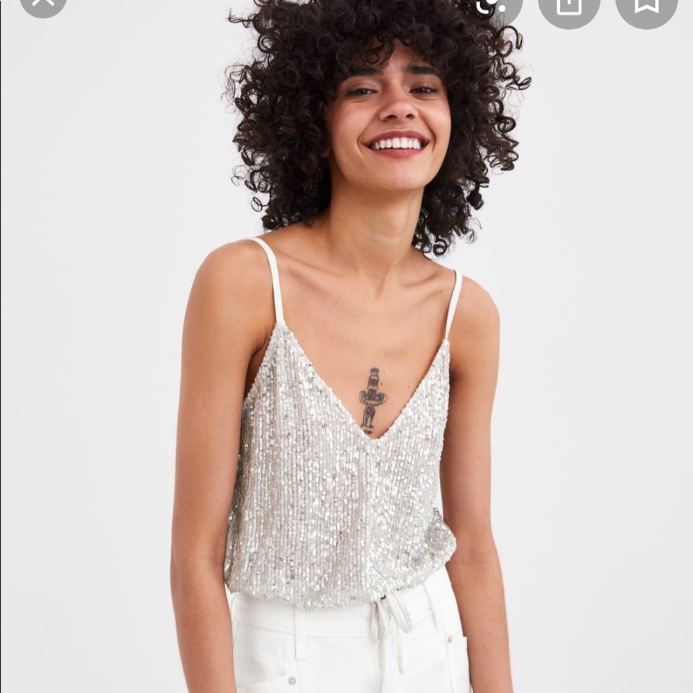 Zara crop top with sequins